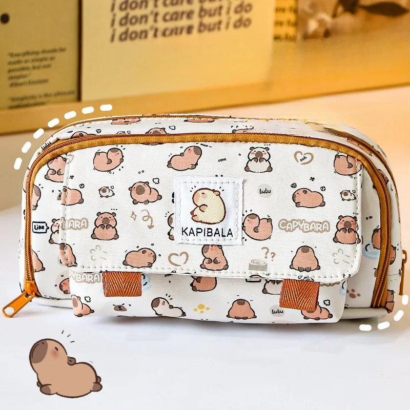 Piglet Printing Pen Case with Large Capacity Organizer Storage Bag for Stationery Supplies Bag Organizer