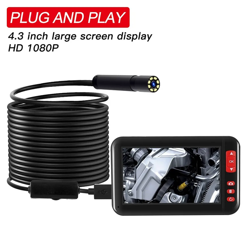 

4.3Inch IPS Screen 2MP 1080P Handheld Endoscope CMOS Borescope Inspection Otoscope Camera Digital Microscope