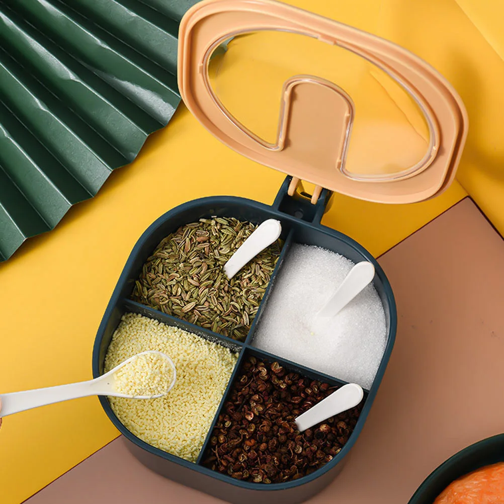 

Seasoning Storage Box Kitchen Condiment Holder Spice Organizer Flavor Container For Home Barbecue Salt Container Kitchen