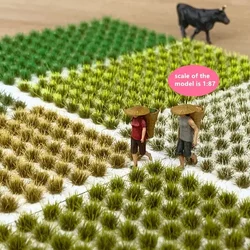 DIY Material Realistic Grass Tuft Miniature Grass Bushes Plant Cluster Scenery Mutlicolor Simulation Grass Nest Model Sand Scene