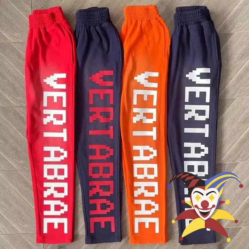 

Красные, синие, оранжевые спортивные брюки Vertabrae, мужские и женские брюки, спортивные брюки для бега, махровые брюки