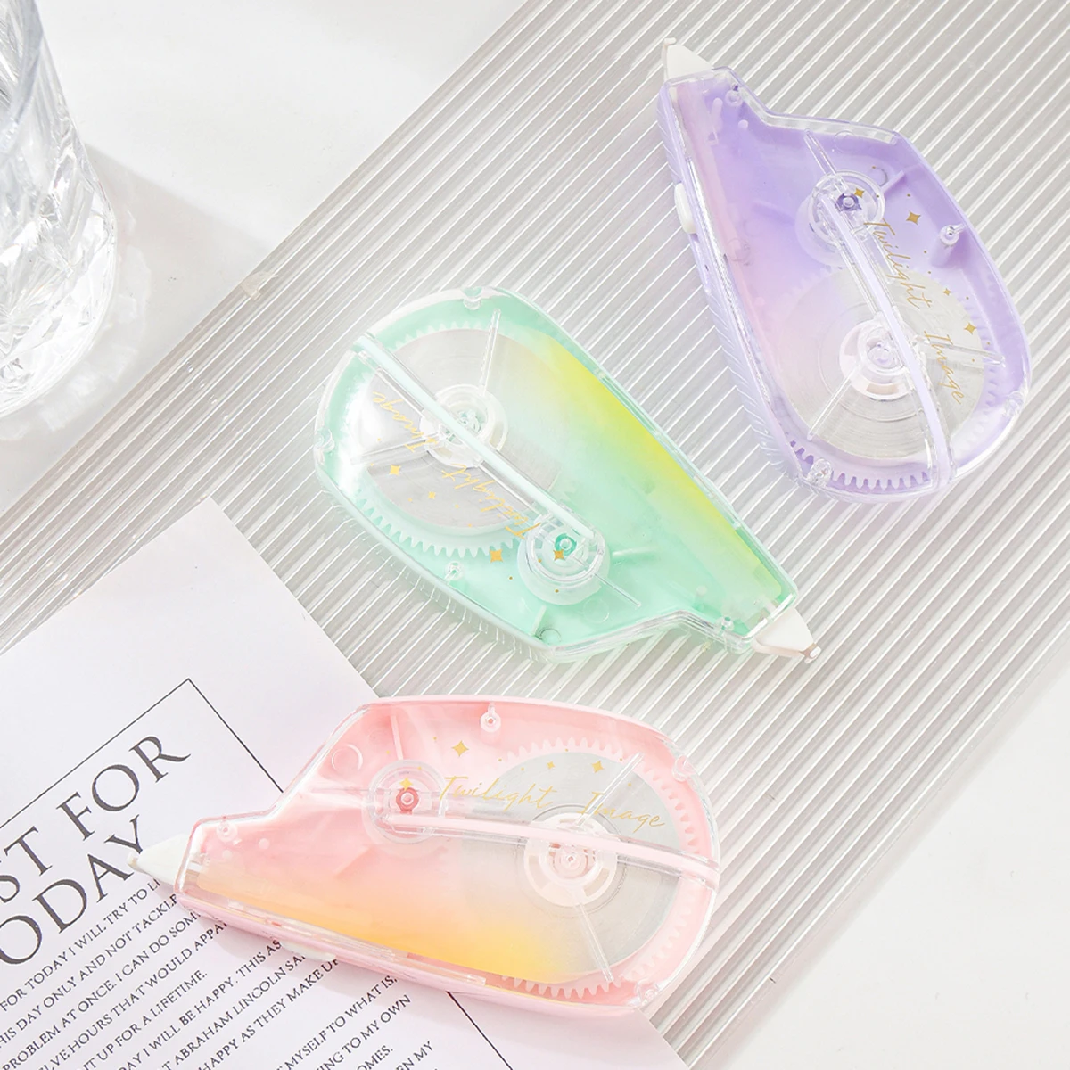 dustproof gradient color sliding 30m correction tape for students to correct typos Portable school learning office supplies