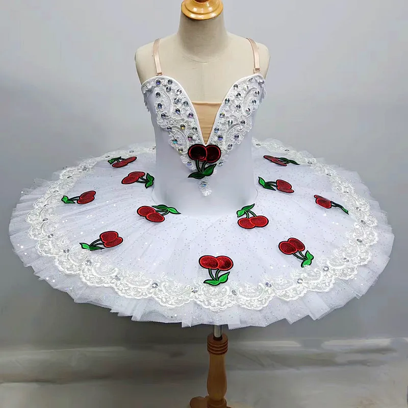 

Professional Ballet Tutu Children Cherry Radish Ballet Dress Girls Kids Performance Dance Ballerina Swan Lake Costumes With Hoop