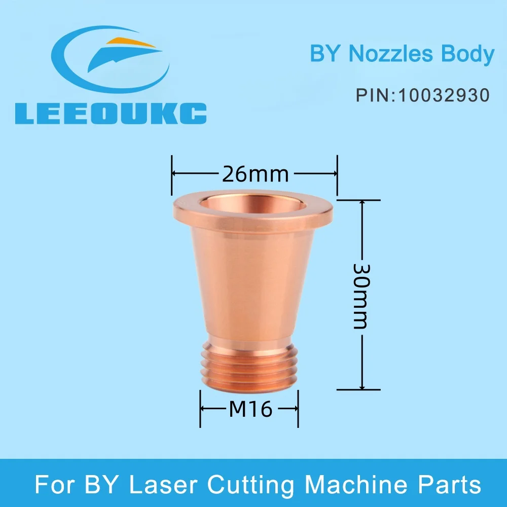 LEEOUKC 20pcs/lot Import Quality BY Nozzles Body 10032930 For Fiber Co2 Laser Cutting Machine Parts