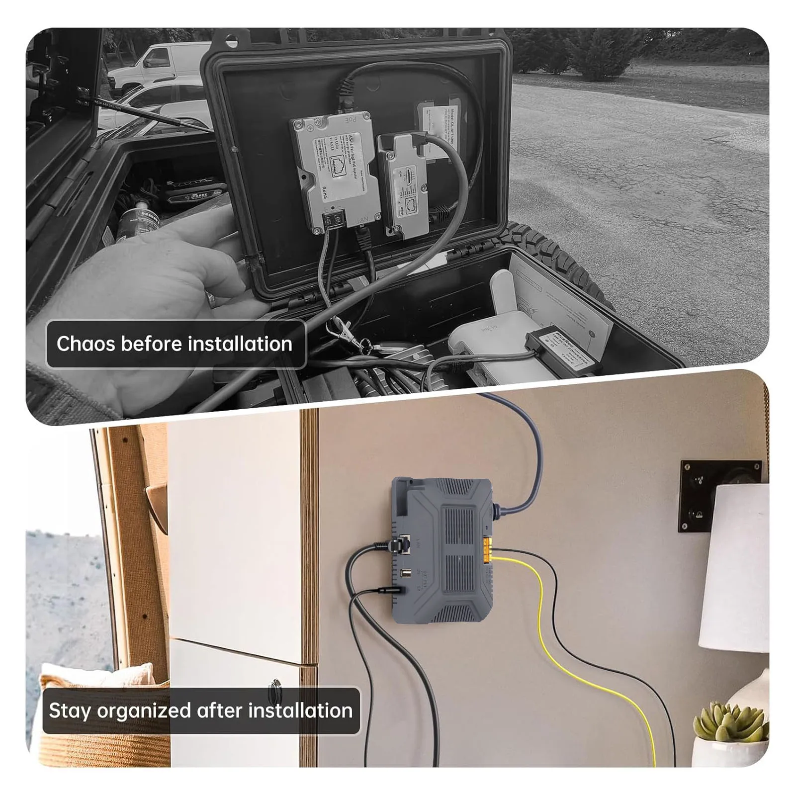 PoE Injector GigE PoE Injector Passive Safe Fast Data Transfer Surging Guard with SPX Cable Converter for Rectangular Satellite