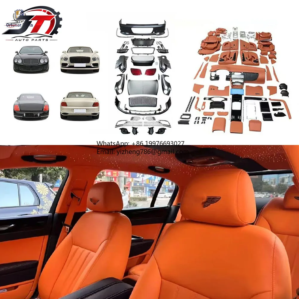 Full Set Conversion Kit for Flying Spur 2015-2016 Old New Interior Body Kit Screw-On Exhaust Front/Rear Grille Hood Parts