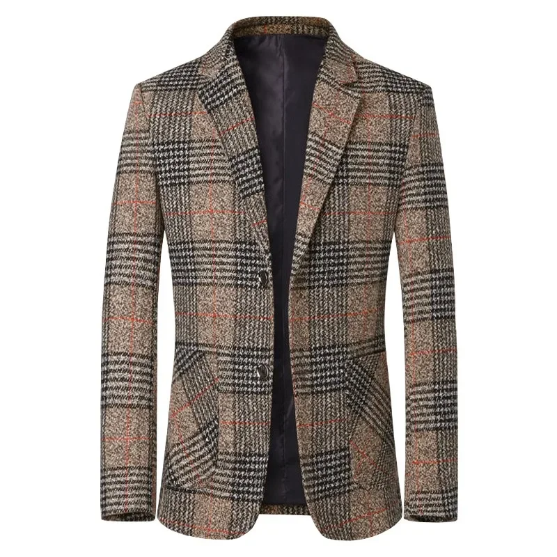 

Men Plaid Blazers Suits Jackets New Spring Autumn Male Korean Design Blazers Coats Business Casual Slim Fit Blazers Men Clothing