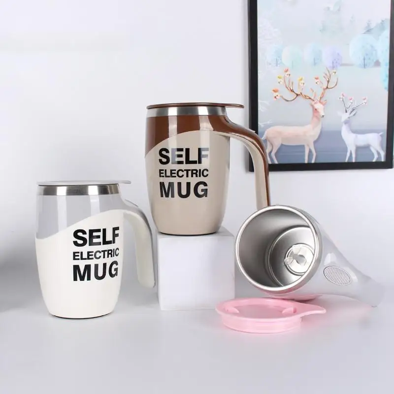 New Automatic Magnetic mixing cup Stainless Steel Coffee Milk Mixing Cup with Lid Creative Blender Smart Mixer Thermal Cups