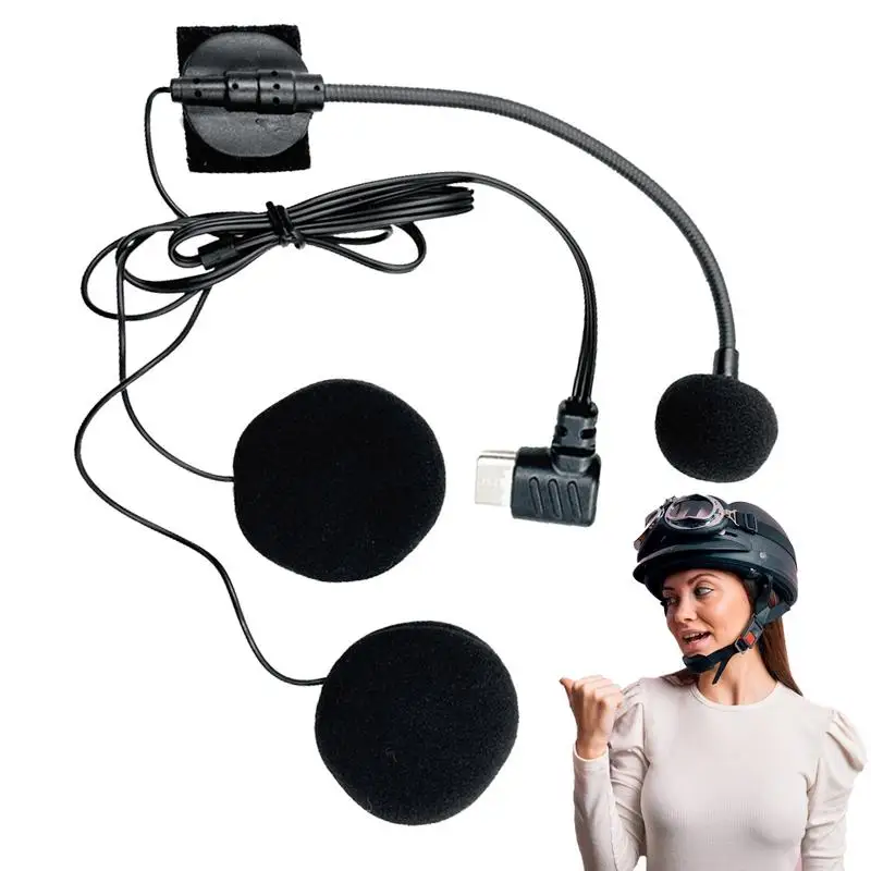 

Motorcycle Headset Motorcycle Headphone Type-C Plug High-definition Half-face Waterproof Noise Reduction Headphones For