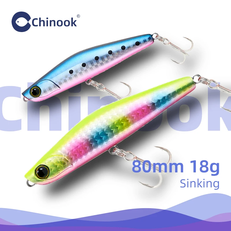 Chinook  Sinking Pencil bait Fishing Lure 100mm14g Surface Floating  Lures for fishing swimbait Rap pike bass lurebait