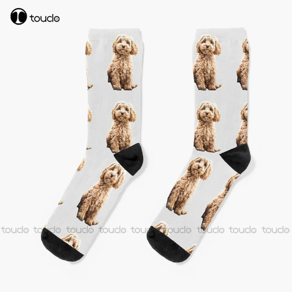 

Носки cuapoo Cavoodle, лабрадод, милый щенок, собака, пудель, X, розовые футбольные носки, 360 °, цифровая печать на заказ, подарок, уличная одежда, искусство
