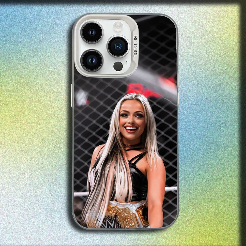 레슬러 L-Liv Morgan 아이폰 16,15,14,13,12,11,미니,프로,E,MAX 화이트 무광 충격 방지 케이스