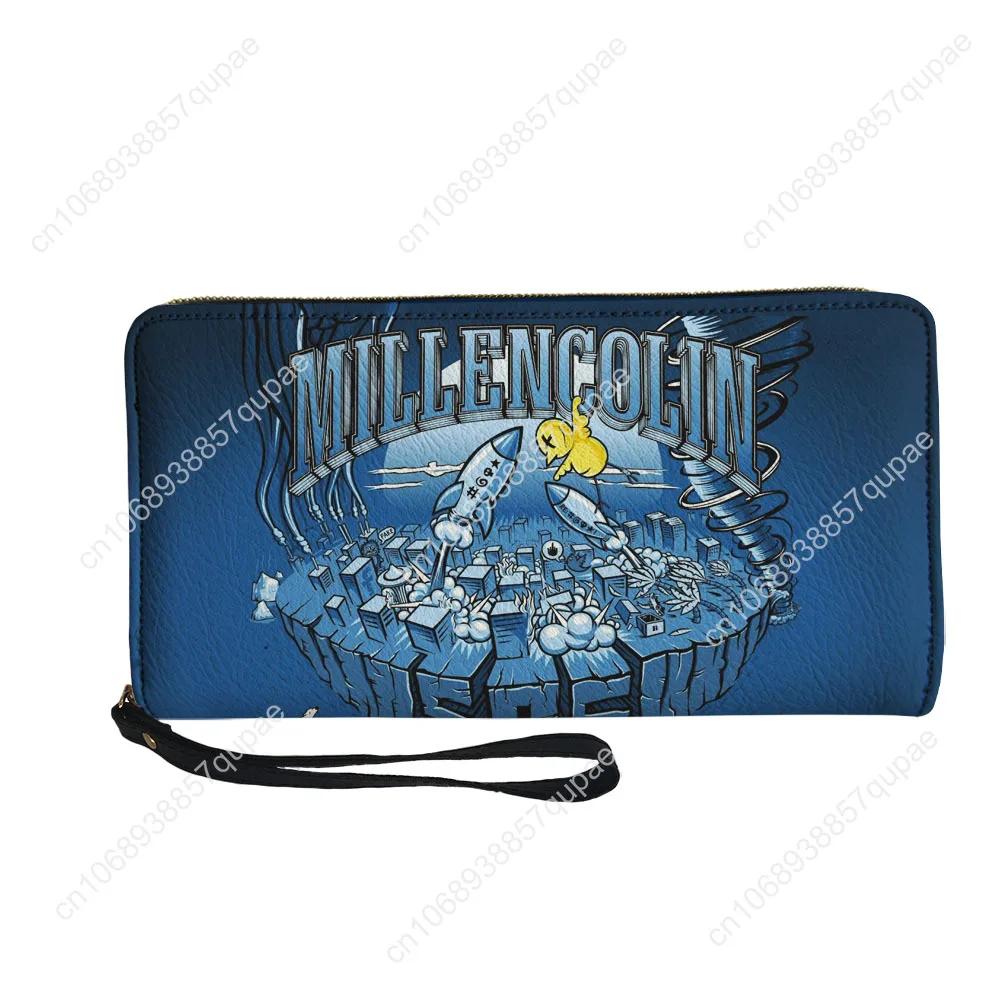 Millencolin Punk Rock Band Custom Wallet Purse Mens Womens Teenagers Zipper Long Wallets Double Print  Portable Wallet Gift Bag