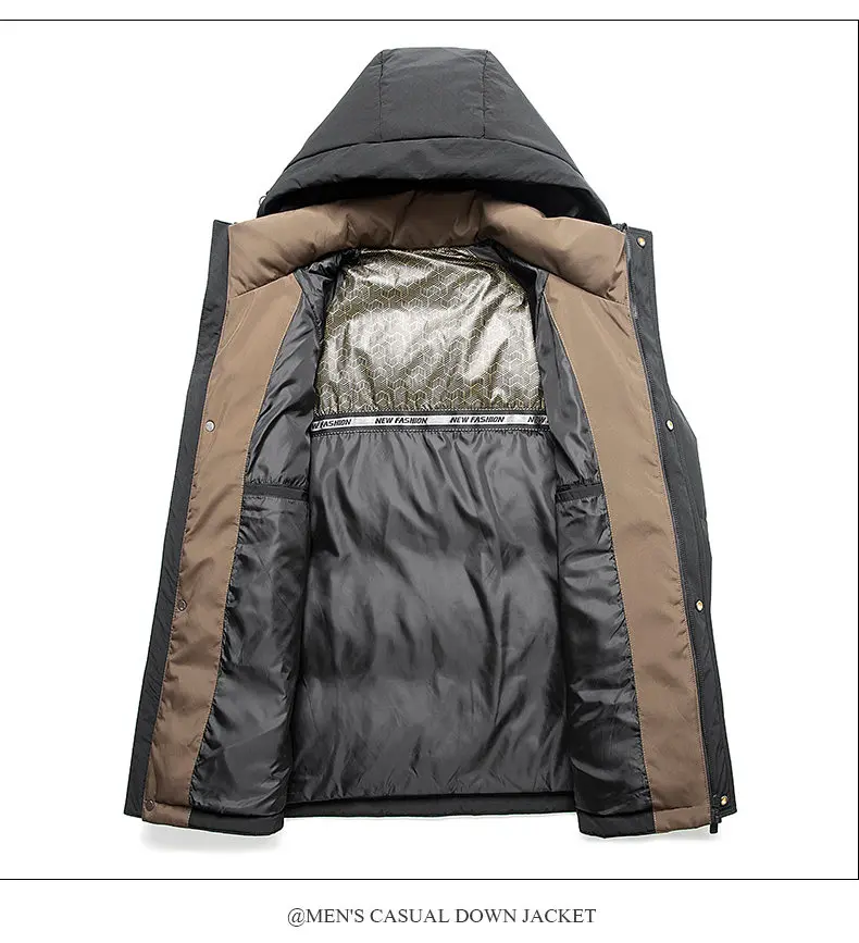 BATMO 2023 new arrival winter high quality 85% white duck down hooded jackets men,waterproof coat men 23127