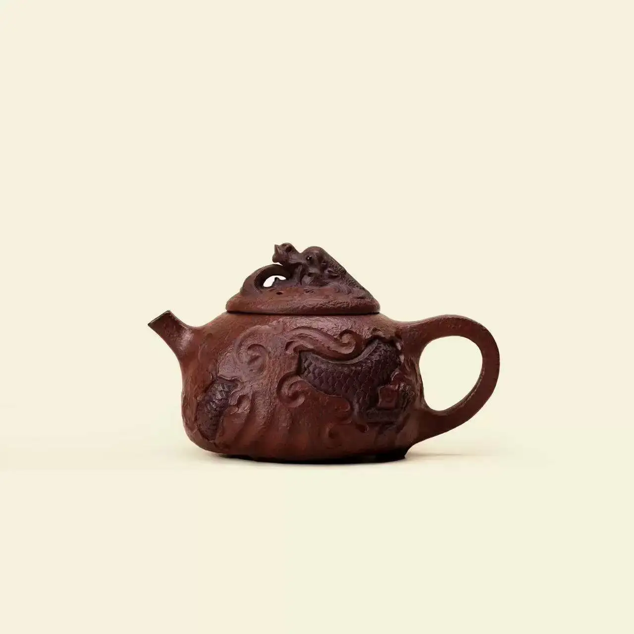

A Dragon-Shaped Teapot Made Of Original Purple Clay Handmade Brewing Pot / High-End Gift Tea Ware