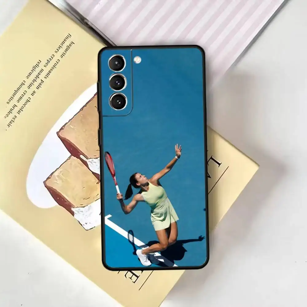 حافظة هاتف تنس إيما نافارو لهاتف سامسونج جالاكسي A13,21s,22,31,32,52,53,71,72,73، غطاء أسود ناعم