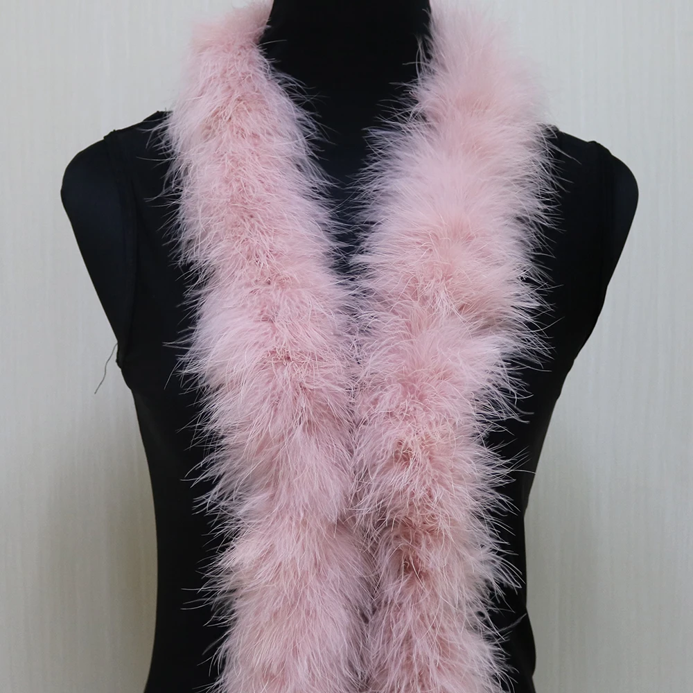 50 Grams Soft Leather Powder Turkey Feather Boa 2 Yards Natural Turkey Plumes Scarf for Party Costume Clothing Shawl Decoration