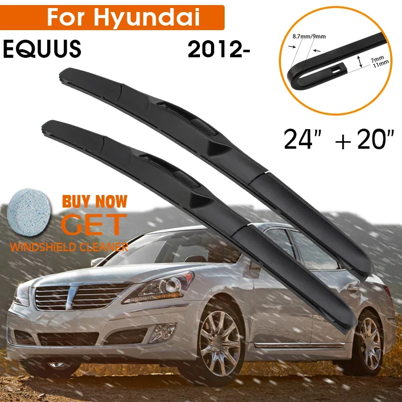 

Car Wiper Blade For Hyundai EQUUS 2012- Windshield Rubber Silicon Refill Front Window Wiper 24"+20" LHD RHD Accessories