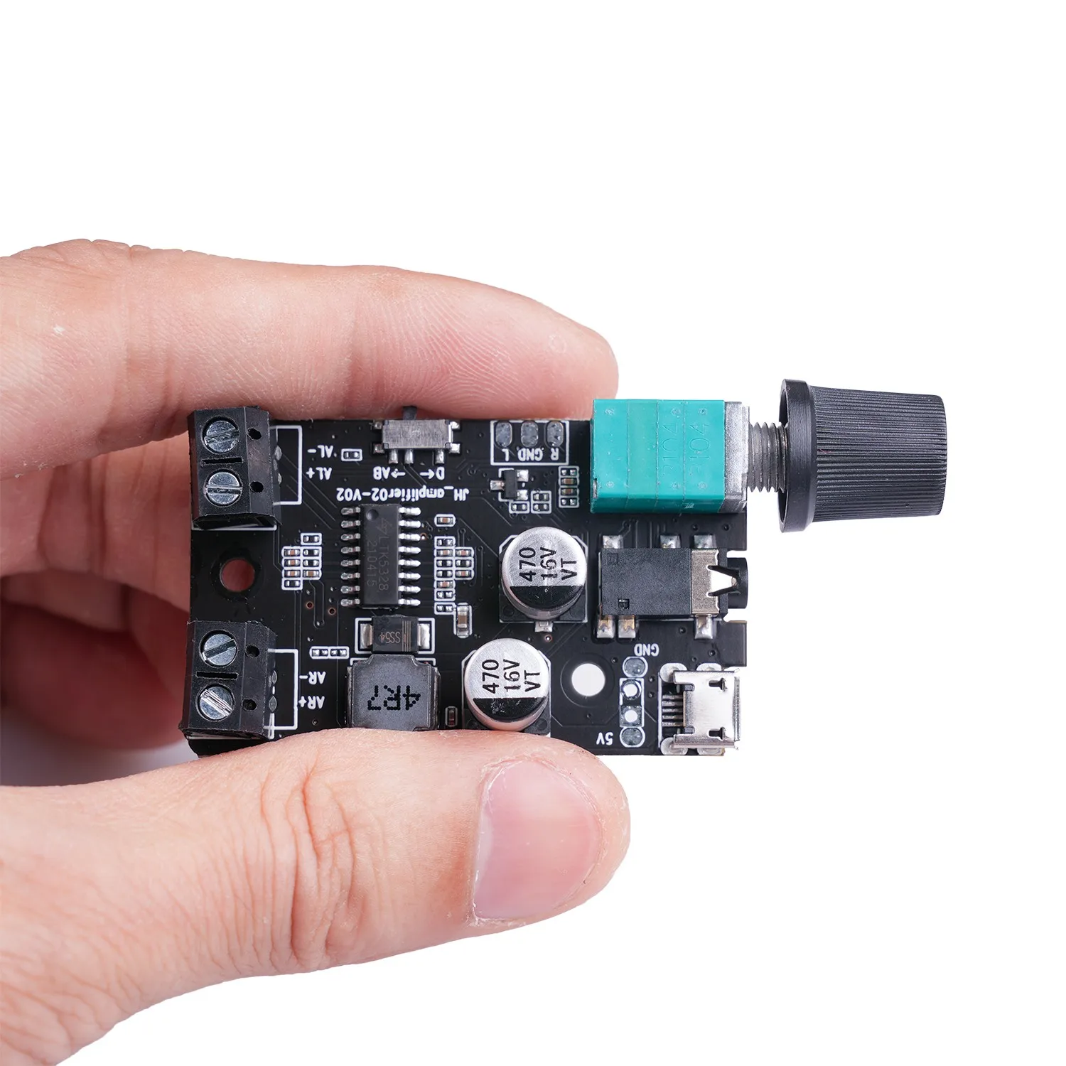 Dual Channel Digital Amplificador Board, Módulo Amplificador de Áudio, DC 5V, Classe D, Ajuste de Volume, B, 5W x 2