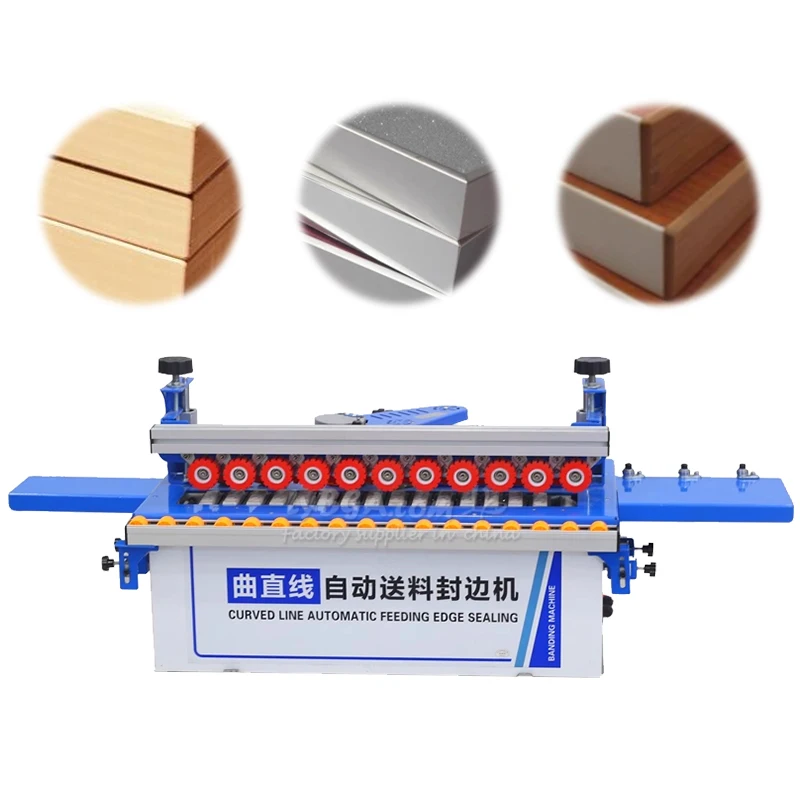 LY-770 Curved and Straight Automatic Edge Banding Machine Width 6-60mm 1200W Woodworking Dual Use Fully Belt Feeding