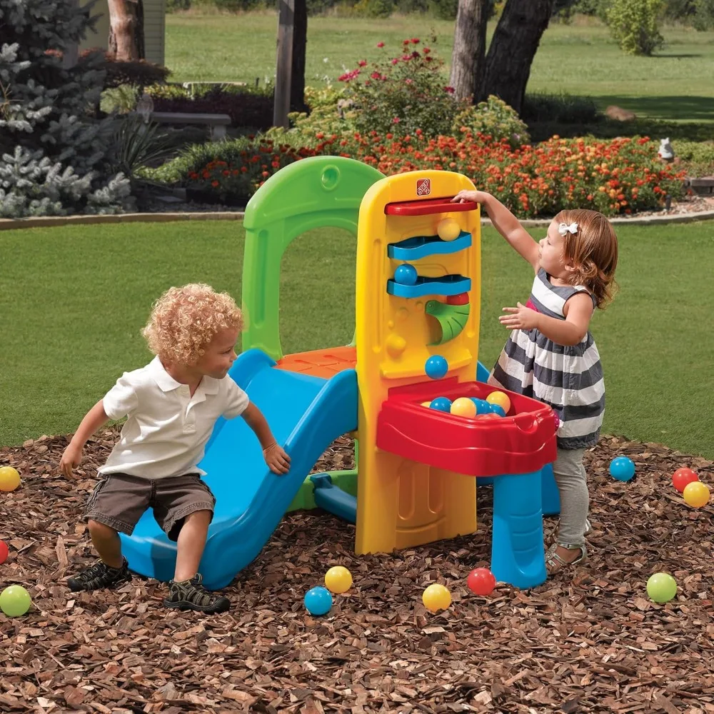 Children's Play Ball Fun Climber: Outdoor/Indoor Playground, Slide, Ladder, Ball Maze, Backyard Jungle Gym