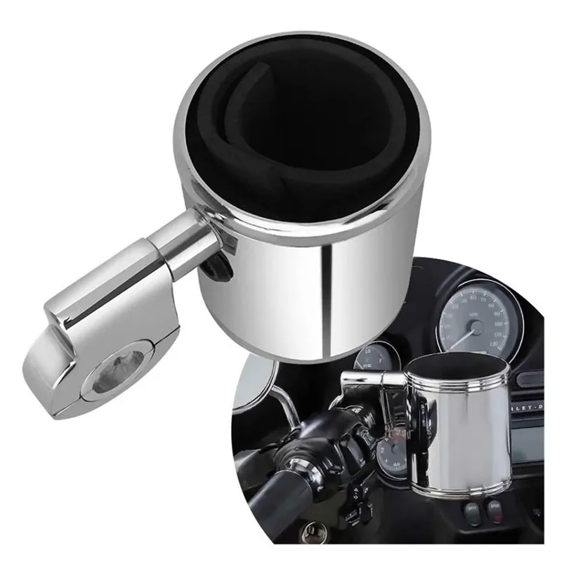 

Для Harley Honda Yamaha Kawasaki Suzuki мотоцикл универсальный держатель для чашки хромированный руль держатель для бутылки с напитком