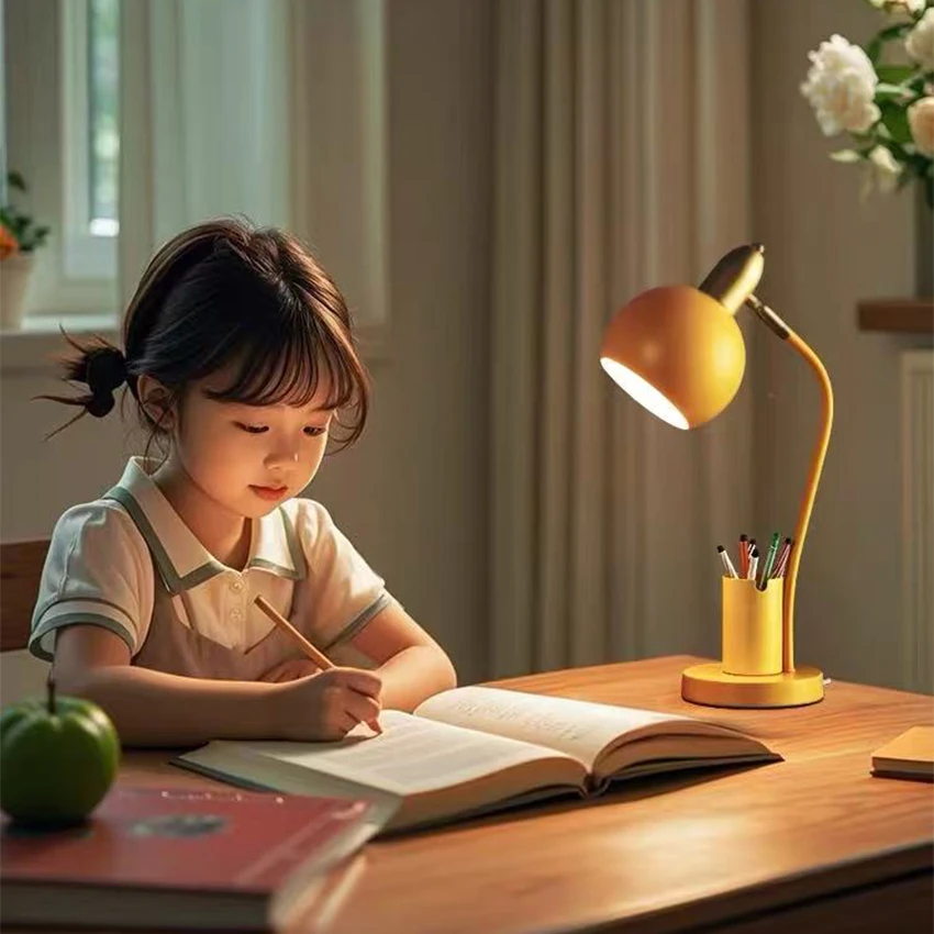 Nordic Plug In creative pen stand table lamp eye protection lamp suitable for desk student dormitory bedroom bedside reading lam