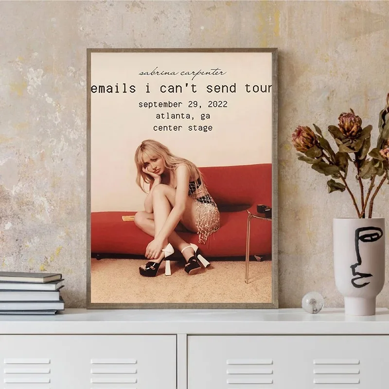 Singer Sabrina Carpenter Popular Music Poster Short N Sweet Album Vintage Canvas Art Picture Wall Fans Gift Living Home Decor