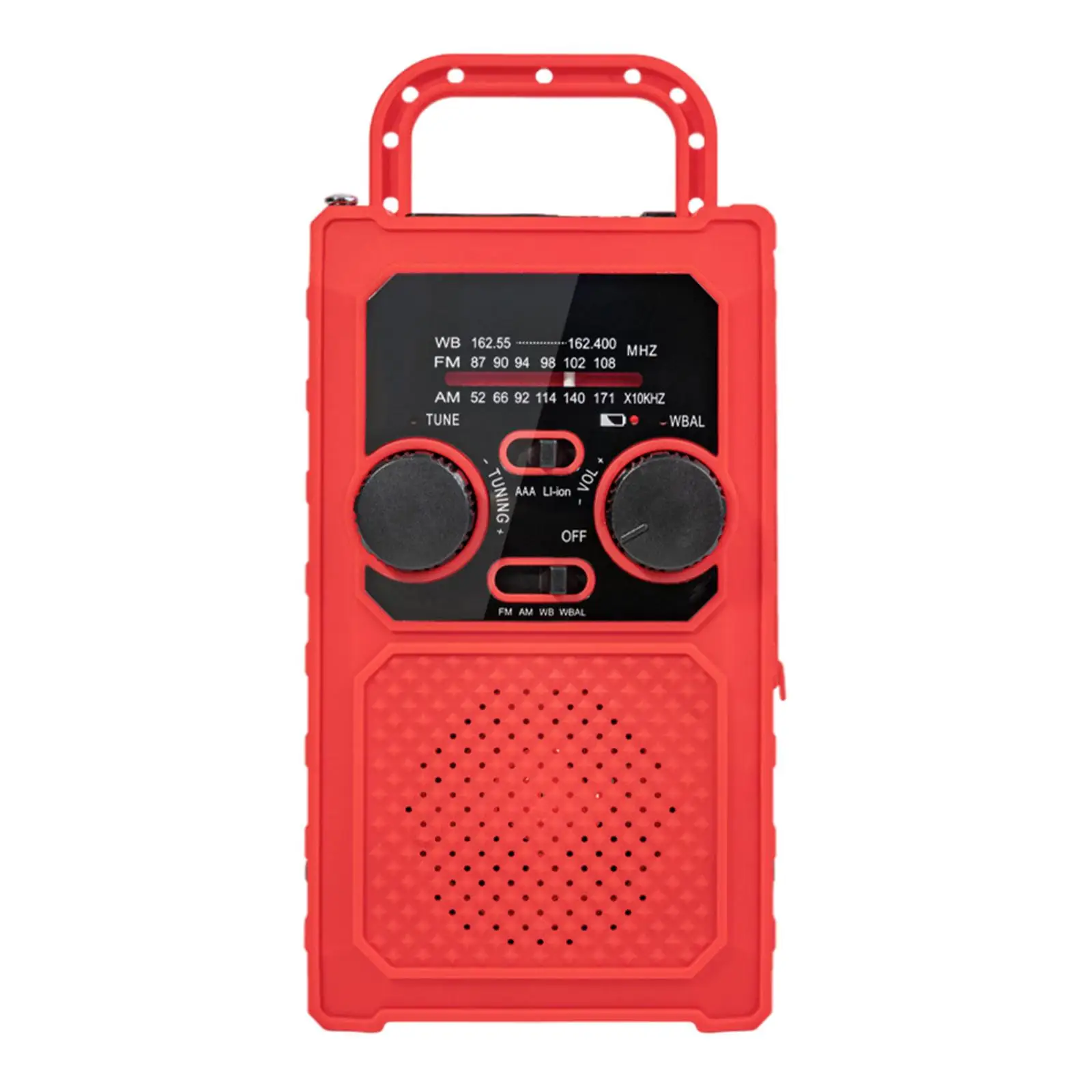 Multifunctional Hand Radio Solar Crank Dynamo Powered AM/FM Radio Emergency LED Flashlight and Power Bank Charger