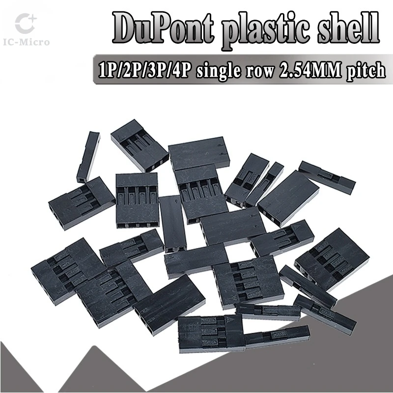 Dupont Head 2.54mm 1X 1P 2P 3P 4P 1X1P 1X2P Dupont Plastic Shell Pin Head Connector Jumper Wire Cable Housing Plug Female XCW