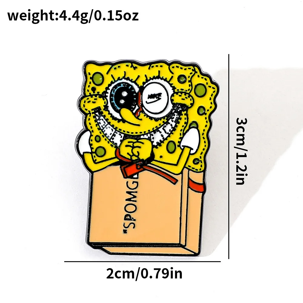 Bob Esponja Calça Quadrada Esmalte Pins para Mulheres, Tentáculos Lula Molusco, Emblemas, Desenhos Animados, Patrick Star, Anime, Jóias, Acessórios