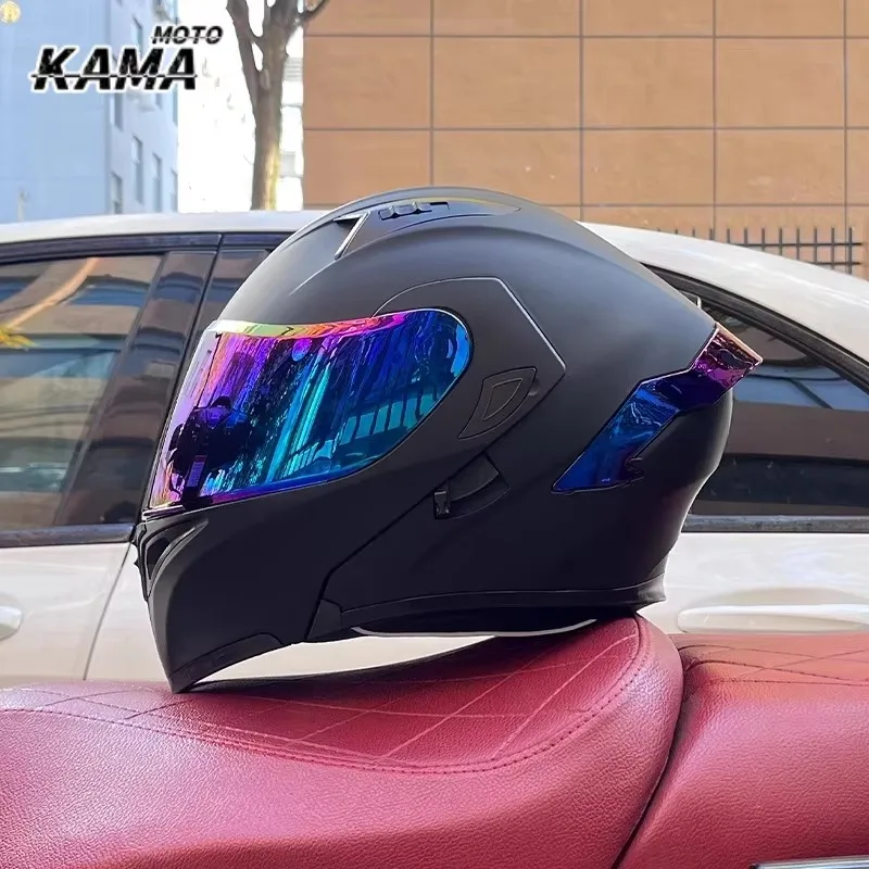 ORZ DOT-zertifizierter Motorrad-Flip-Helm, Integralhelm, personalisierbar, innen und außen, Doppellinsen, Capacetes De Moto, SHavera Ovnak Clean