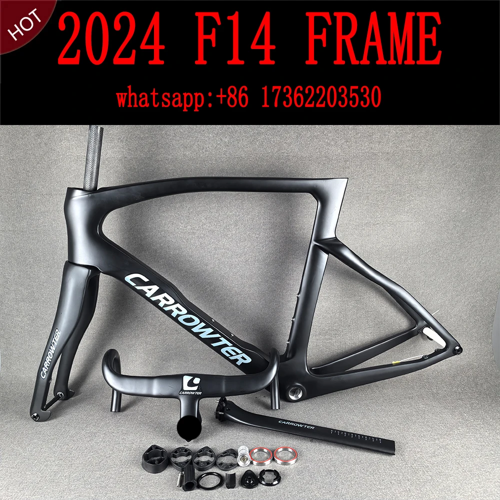 T1100 New F14 Carbon Bicycle Frameset F14 Frame Carbon Road Bike Frames Fork Seatpost Clamp Headset Handlebar Red DPD/UPS