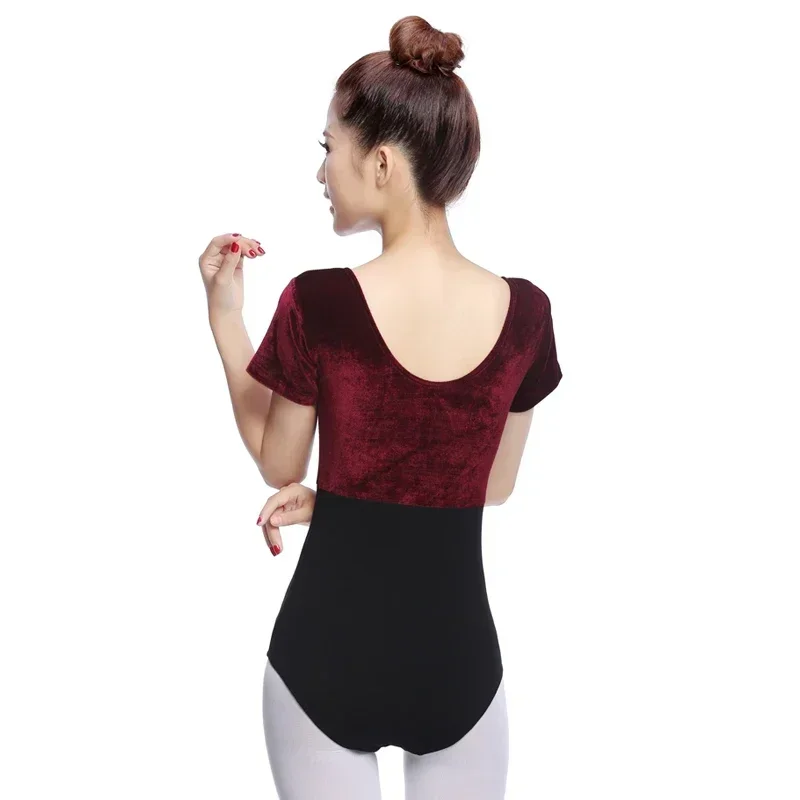 

Бархатный балетный трико с короткими рукавами для взрослых, художественная гимнастика, повседневное боди для тренировок, балетные костюмы для девочек, сексуальная танцевальная одежда