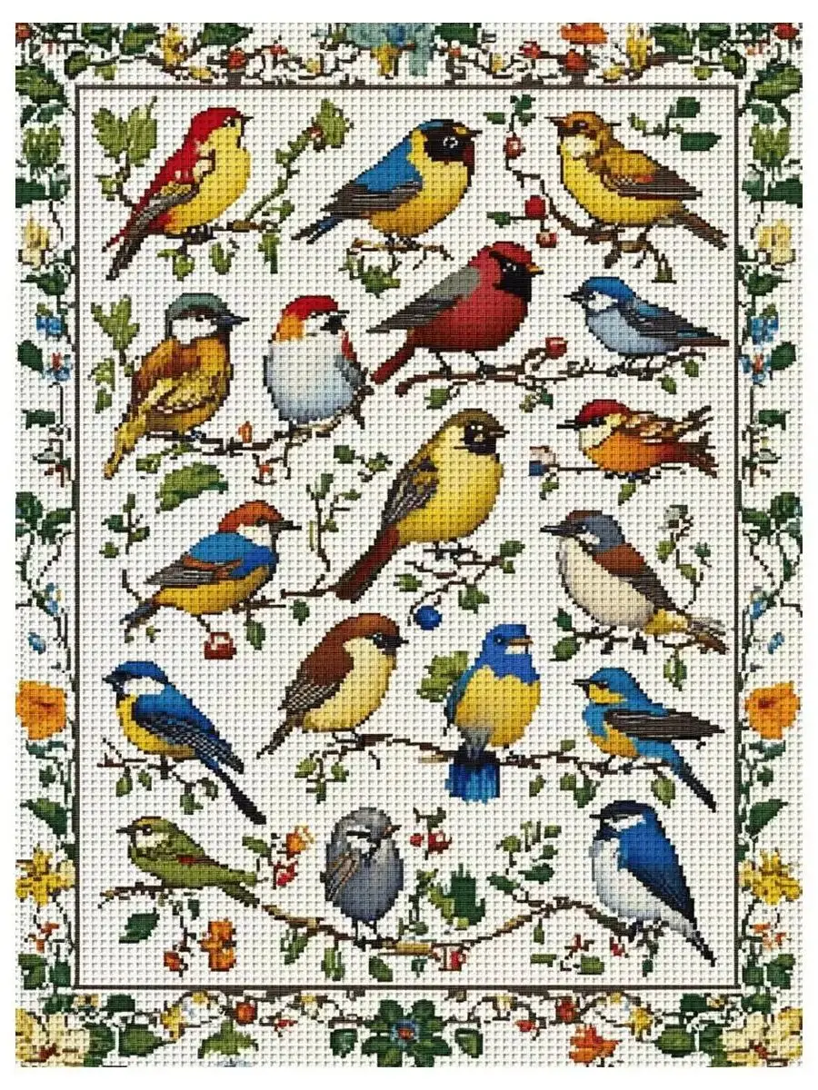 1 Stück 30X40CM/11.8*15.74 Zoll Vogel-Motiv Kreuzstich-Set DIY-Kit 11CT/14CT DIY-Stickset Kreuzstich-Zubehör – Detail 1