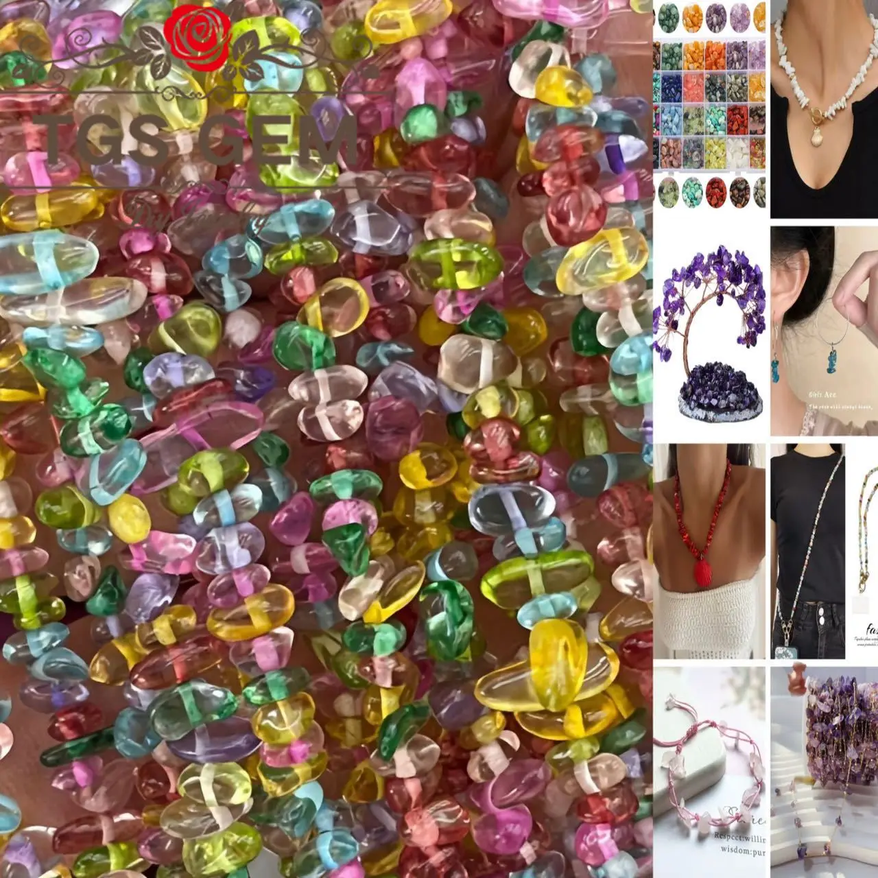 

Производитель натурального камняAAA, разноцветные камни, нерегулярные бусины, модный браслет «сделай сам», энергетическое дерево, ожерелье, ювелирные аксессуары, 15 дюймов