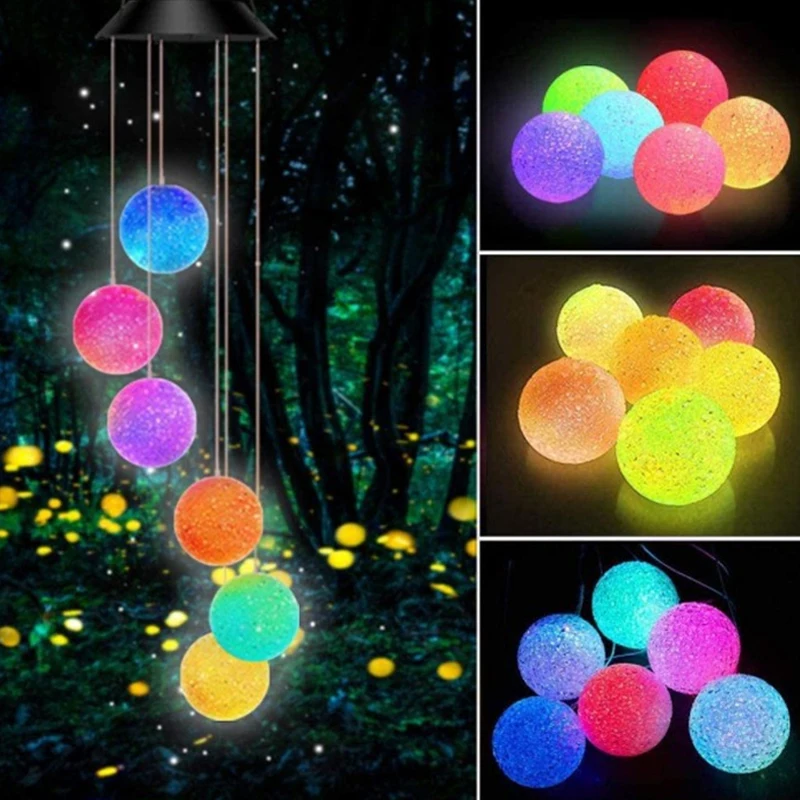 

Outdoor Solar Light Wind Chimes Holiday LED Colorful Light Animal Shape Festive Atmosphere Garden Decoration Pendant Lights