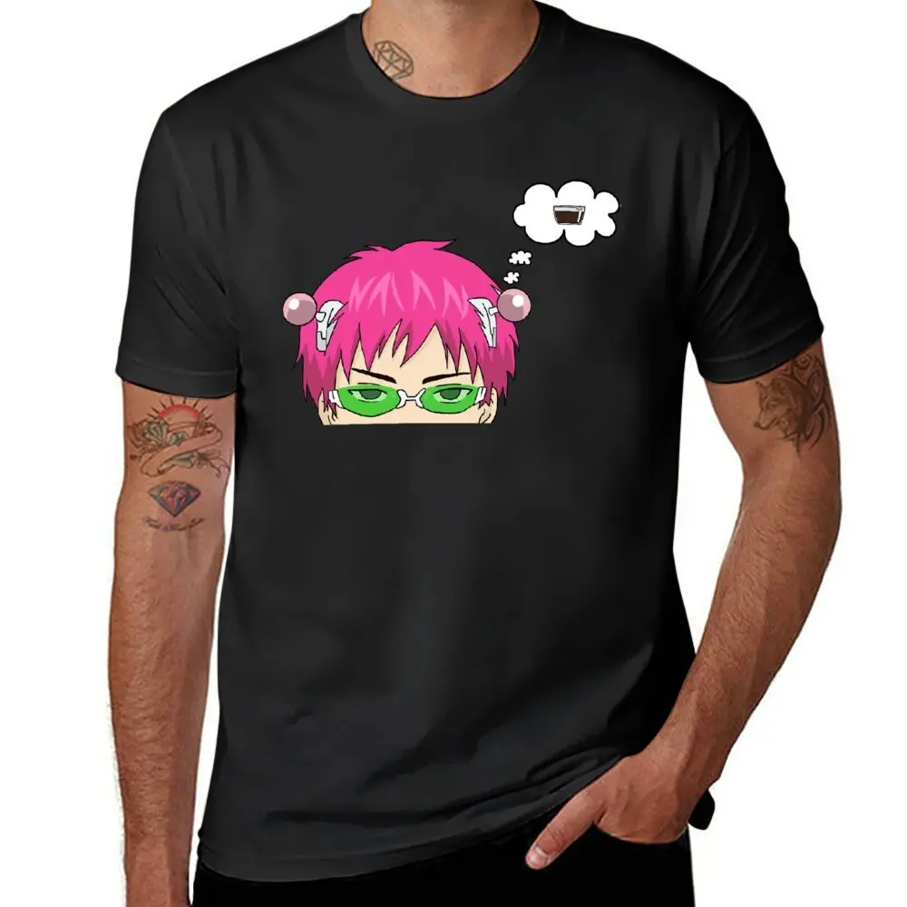 Harajuku Saiki With Coffee Jelly For Sale T-shirt  Sport Top Tee Funny Humor Leisure USA Size