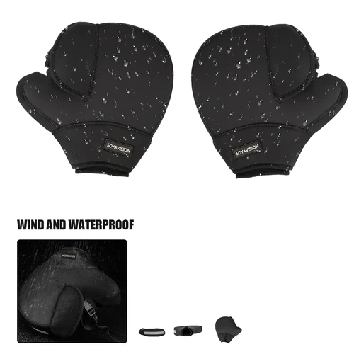 Imagen 2 del producto Manguitos gruesos para manillar de motocicleta, protectores para motocicleta, Scooter, ATV, UTV, guantes más cálidos para invierno, mango de agarre, manguito de barra, resistente a la lluvia, cálido