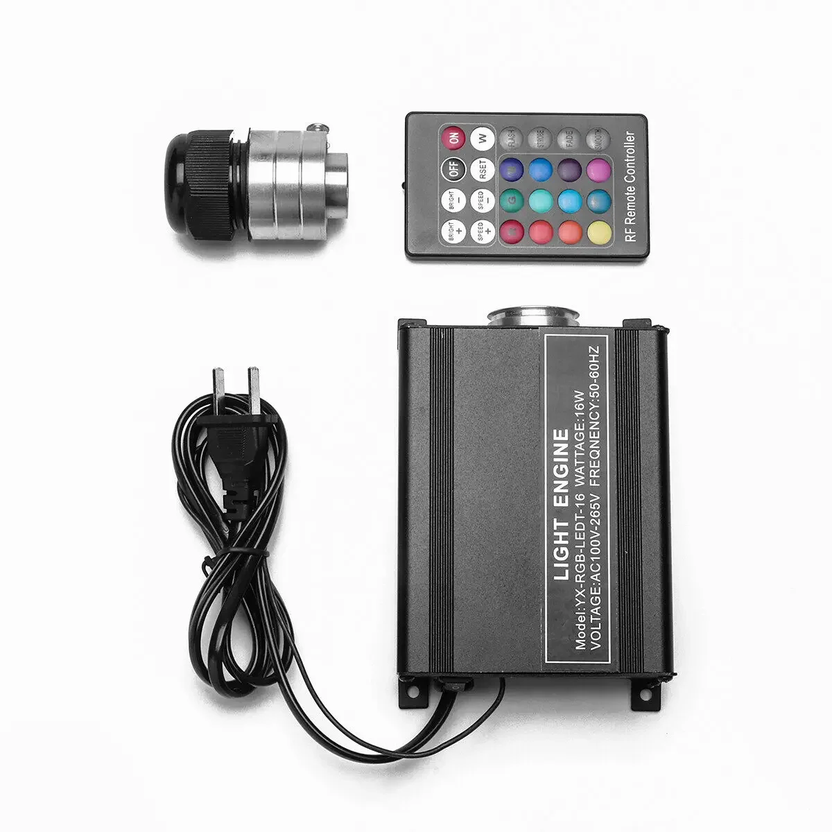 16W RGB LED Fiber Optic Star Ceiling Light Kit with IR 24key Remote Controller AC 100~265V Light Engine Driver Source lamp
