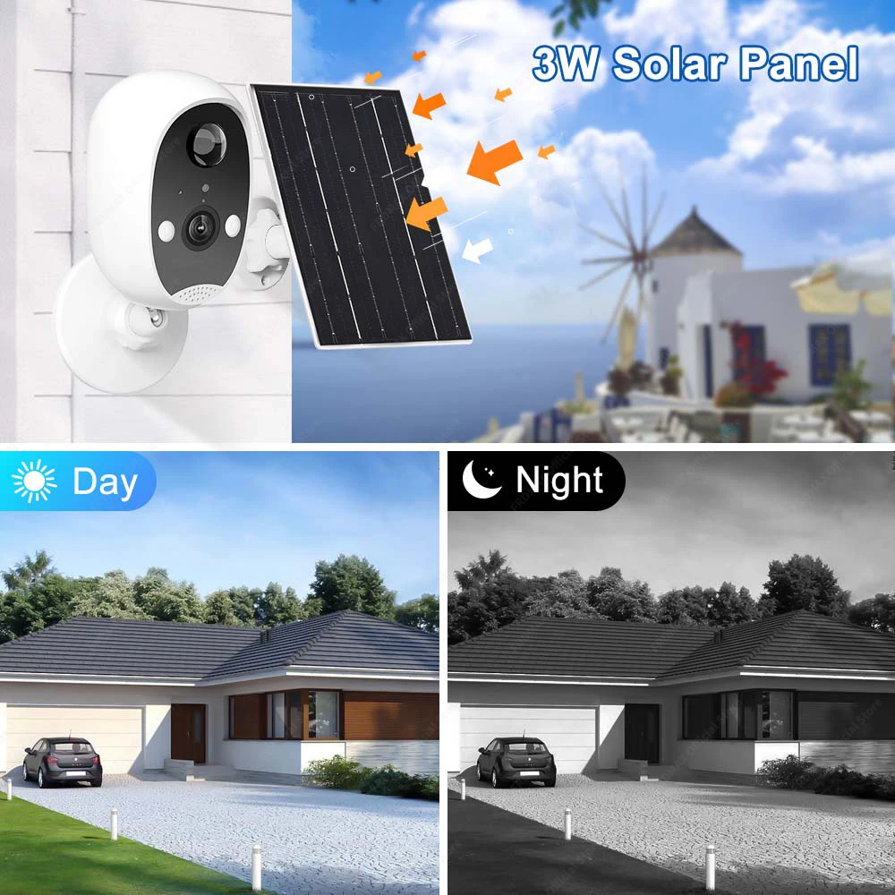 Tuya Solar Security Camera Outdoor 1080P WiFi Surveillance Camera With Solar Panel Human Detection Smart Home CCTV Camera Alexa