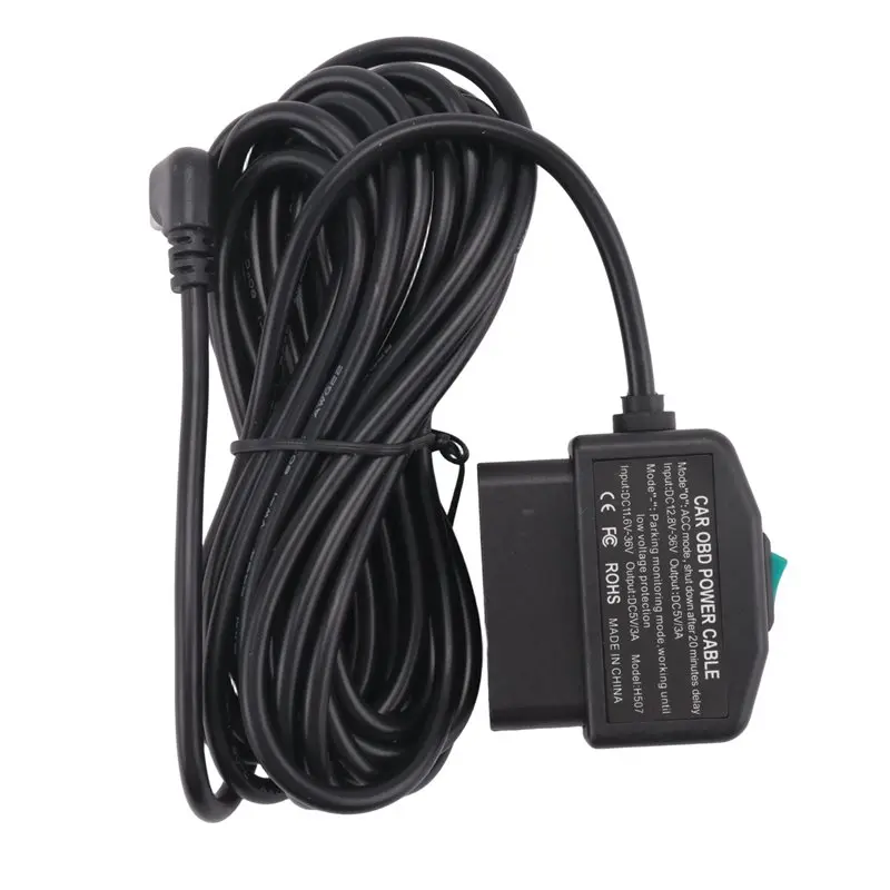 Dash Cam OBD Hardwire Kit,Dash Camera USB Type C Hardwire Kit With OBD Power Cable For Dashcam 12-24V To 5V/3A-M54K