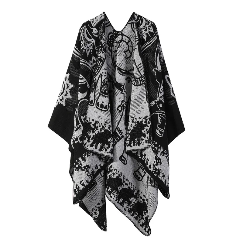 

Gradient Plaid Multifunctional Shawl Autumn and Winter Blanket Warm Tassel Shawl Double-sided Shawl Luxurious Bohemian Style