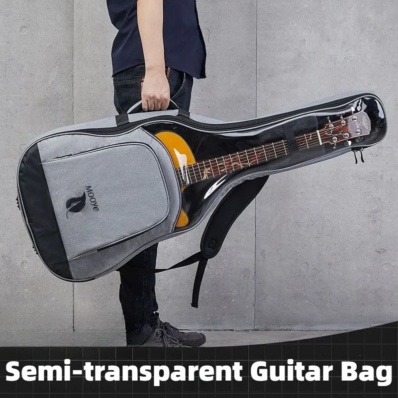 40/41 Inch Semi-transparent Guitar Bag Thicken Lightweight Waterproof Shoulders Portable Guitar Bag Musical Instrument Accessory