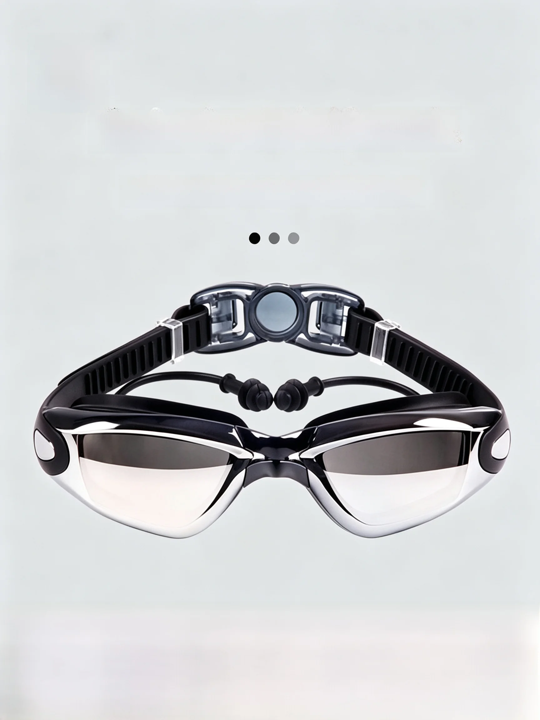 lunettes-de-natation-anti-buee-haute-definition-ensemble-d'equipement-de-plongee-pour-hommes-sangle-en-silicone-fonction-anti-buee-design-unisexe-de-couleur-unie