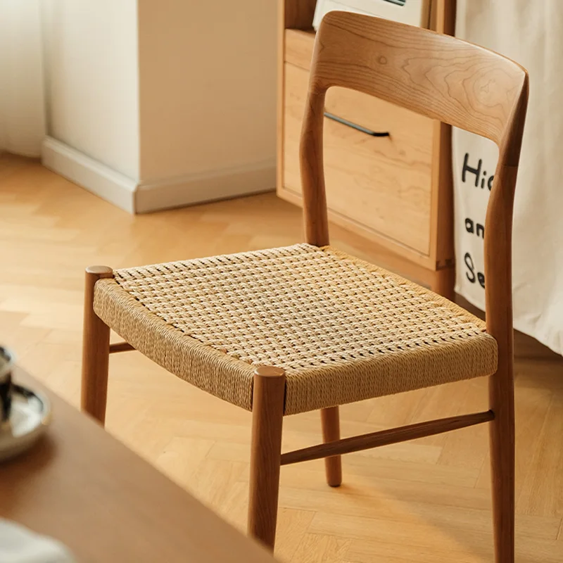 Sedie da pranzo antiche in legno Design minimalista sedie da pranzo Comfort ciliegia Rattan tessitura Sillas De Comedor mobili per la casa ZSBT