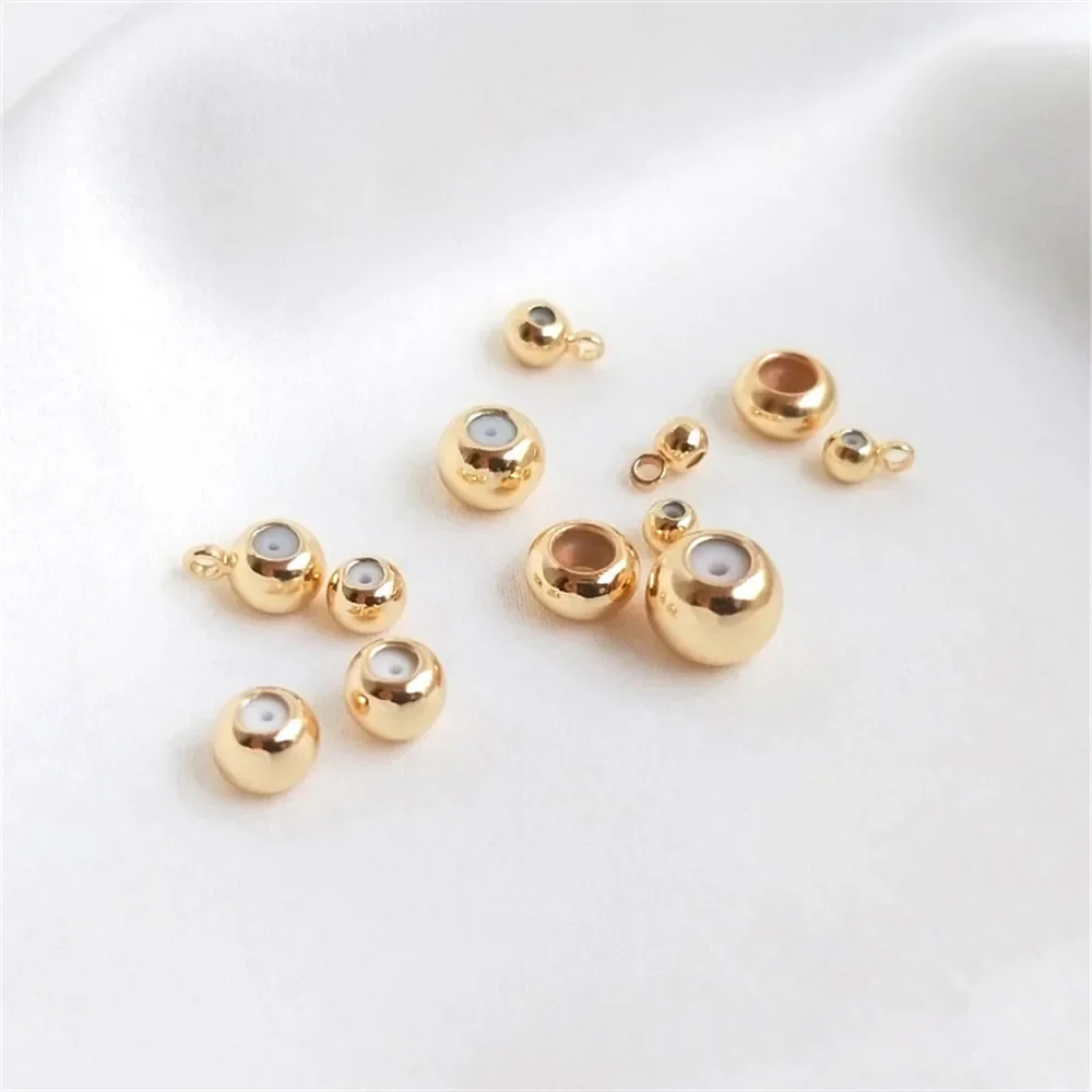 

1pcs 14K Gold ribbon hanging silica gel plug adjusting bead chain positioning bead bracelet abacus bead diy accessories