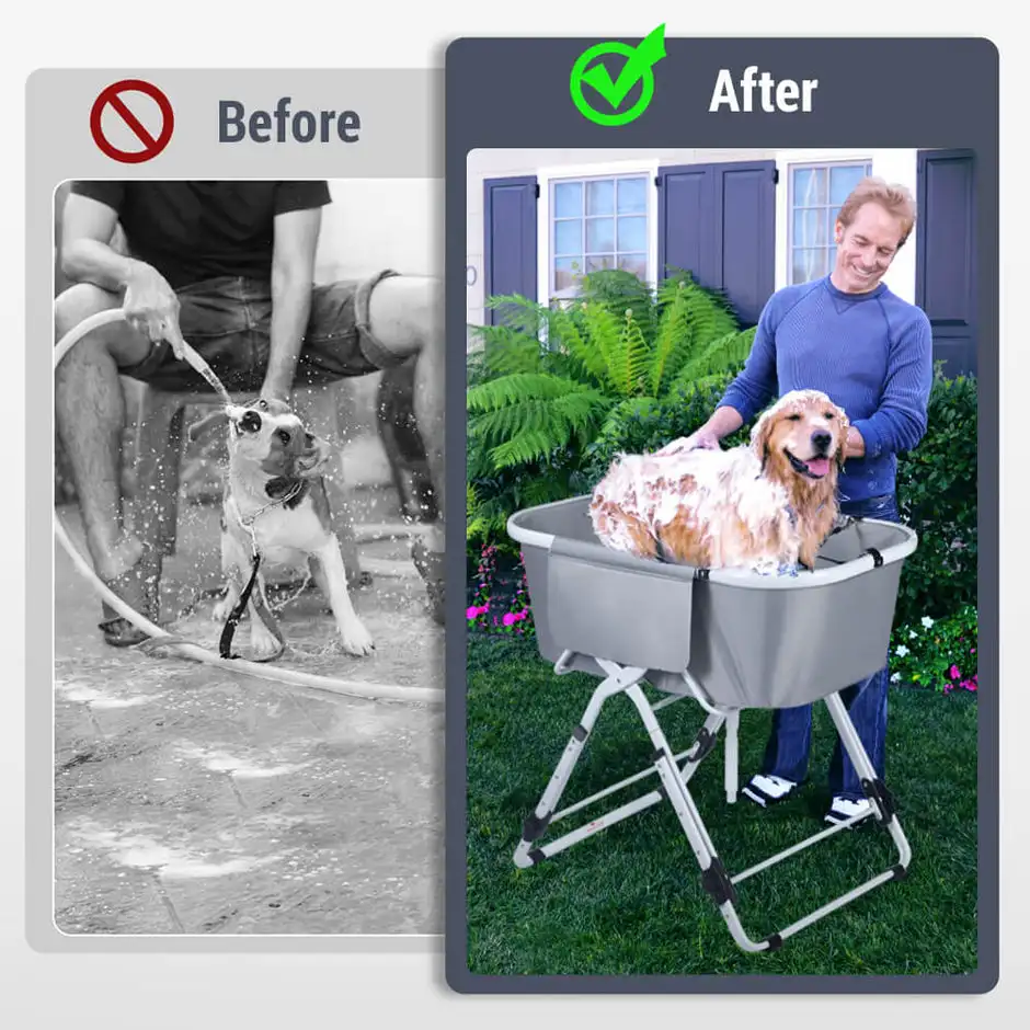 Adjustable dog pet shower grooming tub Portable Dog Bath cleaning Tub Elevated Foldable Pet Washing Station