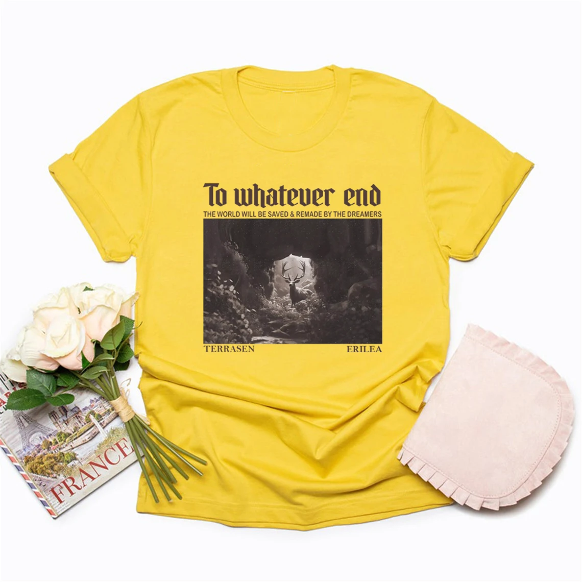 Trono de flor de vidro aelin citação camiseta a treze camisa unissex manga curta camisetas vintage bookish camisa roupas femininas
