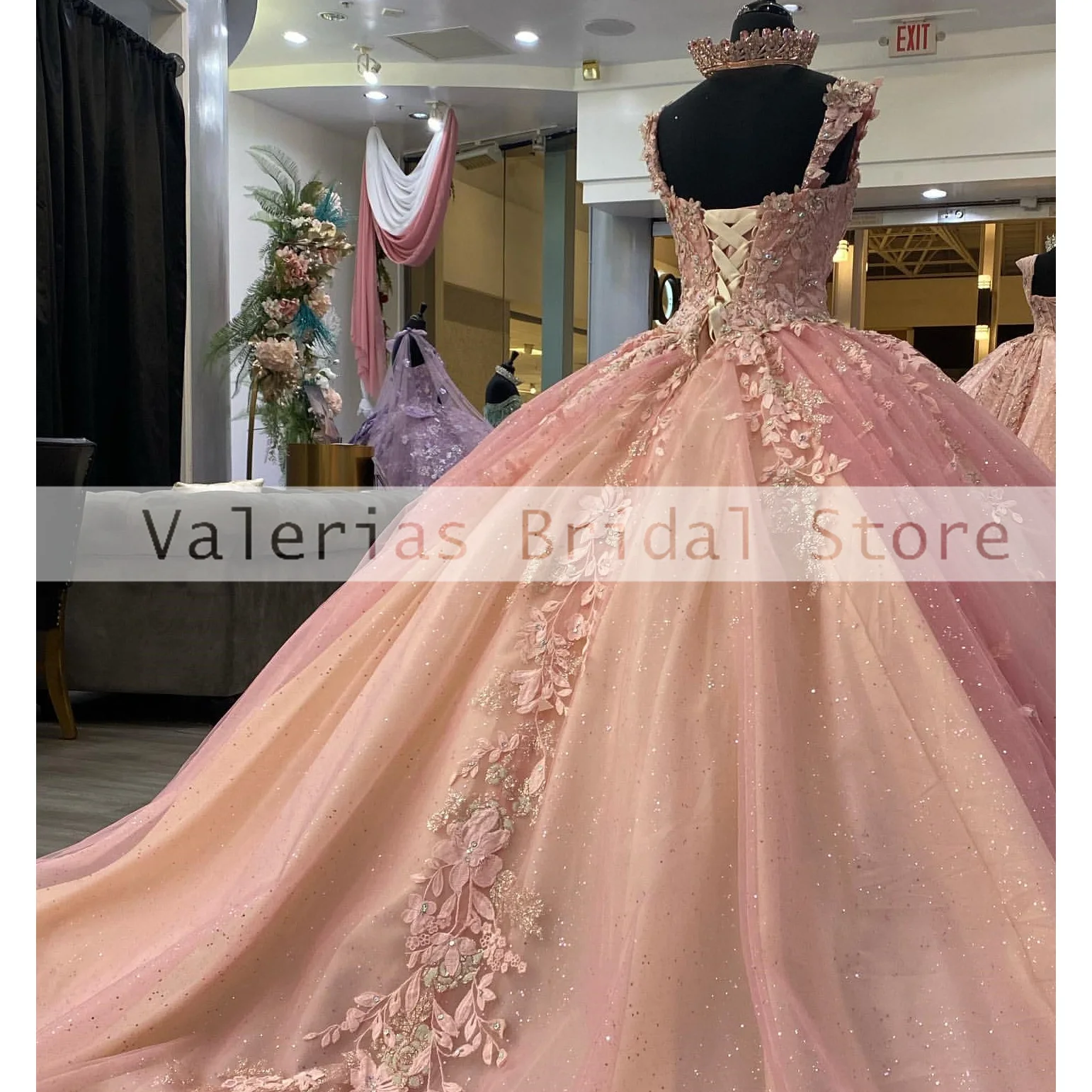 ANGELSBRIDEP-vestido De quinceañera rosa para niña, traje De baile De encaje con apliques, dulce, 16 vestidos formales para fiesta De graduación